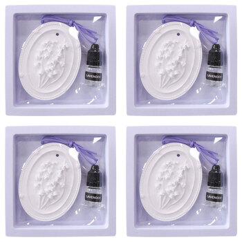 4PK LVD Ceramic/Plastic Scented Hanger w/ Lavender Oil Wardrobe Freshener Large