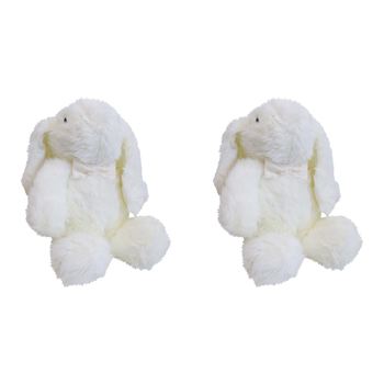 2PK LVD Plush Bunny Medium Harriet White Kids/Childrens Stuffed Animal/Soft Toy 0+