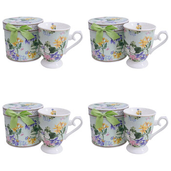 4PK LVD Ceramic Coffee Mug w/ Box Garden Florals Home/Kitchen Drinkware 11cm