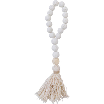 LVD Beaded Stone Hanger w/ Tassel Hanging Ornament Decor 26cm