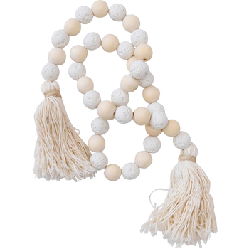 LVD Beaded Stone Garland w/ Tassel Hanging Ornament Decor 88cm