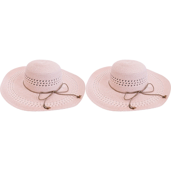 2PK LVD Kids/Children Woven Sun Hat 42cm Brim Round - Dusty Fields