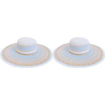 2PK LVD Kids/Children Woven Sun Hat 44cm Brim Round - Sky Blue