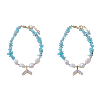 2PK LVD Bracelet Freshwater Pearl Marine Stylish Natural Jewelry