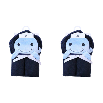 2PK LVD Kids Hooded Soft Towel Whale Home Decor/Bathroom 