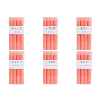 6x 4pc LVD Dinner Candles Peach Decorative Tableware/Serveware