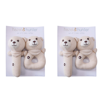 2x 2pcLVD Rattles  Bear Infant/Baby Interactive Play Toy 0+