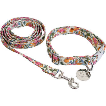 Lavida Polyester/Metal Pet/Dog Collar & Lead Set Large - Floral