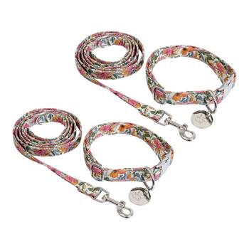 2PK Lavida Polyester/Metal Pet/Dog Collar & Lead Set Large - Floral