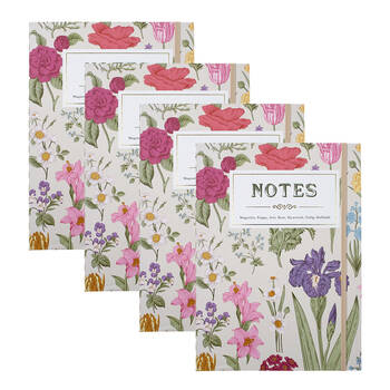 4PK LVD Botany A4 Padfolio Writing Stationery 22x30cm