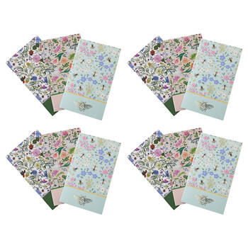 4x 3pc LVD Botany Notebooks Writing Stationery 10.5x18cm