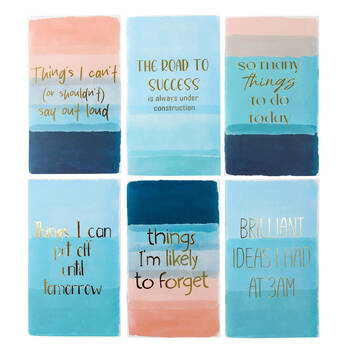 6pc LVD Sayings Notebooks Writing Stationery 10.5x18cm