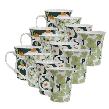12PK Lavida Ceramic Mugs Matisse 10.5x9cm - Assorted