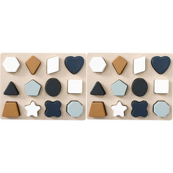 2PK LVD Silicone Baby Geometry Tactile Puzzle Toy 18x14cm Multicoloured