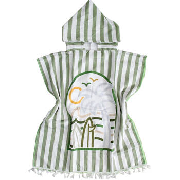 LVD Microfibre Kids Towel Hooded Poncho w/ Bag 70x70cm Summer Greens
