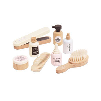 Le Toy Van Kids Pretend Play Hair Care Set w/Straightener/Comb/Brush/Mousse