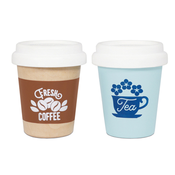 2pc Le Toy Van Honeybake Take Away Hot Drink Cups Set 7x9cm Wooden Toy 2y+