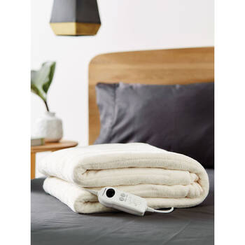 Linen House Plush Electric Polyester Heated Throw/Blanket 120x160cm Cream