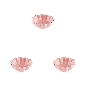 3PK Linen House Porcelain Trinket Bowl Jewelry Dish 9cm - Rosebud