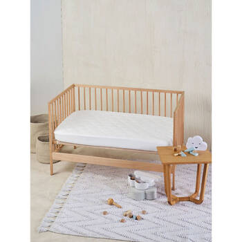 Linen House Kind 100x45cm Cotton Bedding Cot Mattress Protector - White