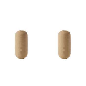 2PK Linen House Paros Clay Stoneware Vase 26cm Home Decor - Brown