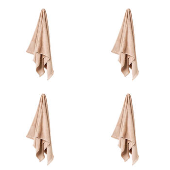 4PK Linen House Aria Nude Cotton/Bamboo Face Washer 33x33cm - Pink