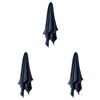 3PK Linen House Aria Slate Cotton/Bamboo Hand Towel 40x71cm - Blue