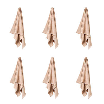 6PK Linen House Aria Nude Cotton/Bamboo Hand Towel 40x71cm - Pink