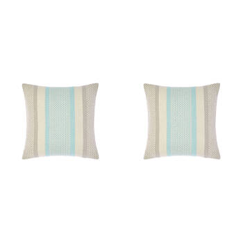 2PK Linen House 50x50cm Verano Pale Blue Bedroom Cushion Square
