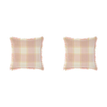 2PK Linen House Evelina Pink Cotton Cushion 48x48cm - Pink