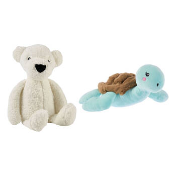 2pc Linen House Kids Tori Turtle and Perry Polar Bear Novelty Cushions Set