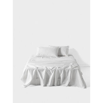 Linen House Cotton Sateen Sheet w/ Pillowcase Set - White
