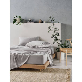 Linen House Tencel Bed Sheet w/ Pillowcase Set - Silver
