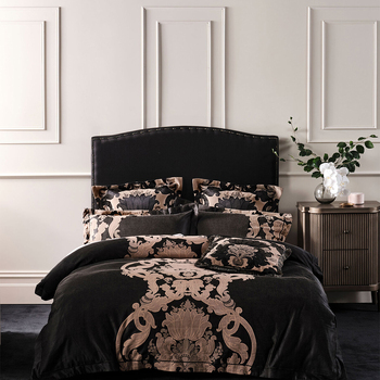 Grace by Linen House Dionisia Queen Quilt Cover Set - Black