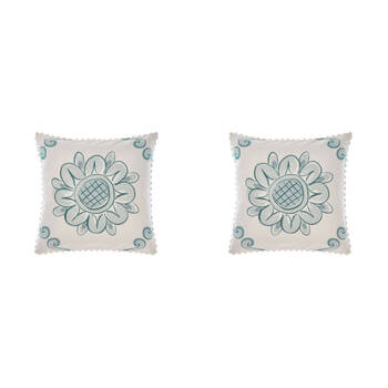 2PK Linen House 65x65cm Thalia Blue European Pillowcase