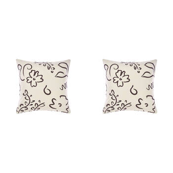 2PK Linen House 65x65cm Kenzi Vanilla European Pillowcase