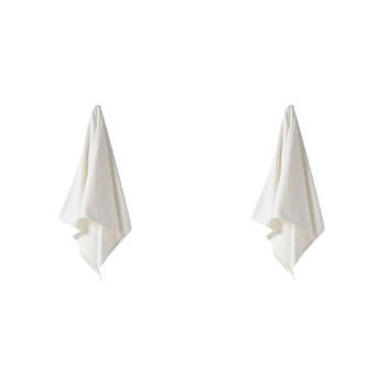 2PK Linen House Velour Stripe Cotton Bath Mat 60x80cm - White