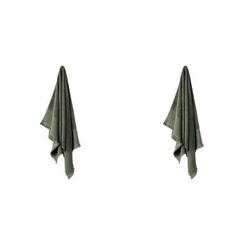 2PK Linen House Aria Pine Cotton/Bamboo Bath Mat 60x80cm - Green