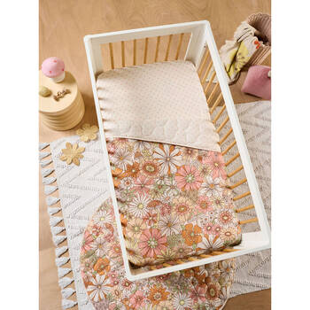 Linen House Kids Cot Cotton Flower Power Coverlet 100x120cm