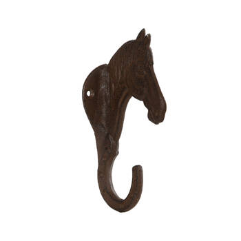 Esschert Design Cast Iron Horse Wall Hook Indoor/Outdoor Decor 19.9cm Black