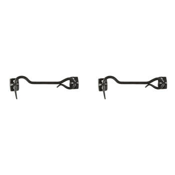 2PK Esschert Design Iron Door Hook Indoor/Outdoor Home Decor Small 15.7cm Black