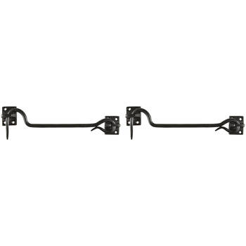 2PK Esschert Design Iron Door Hook Indoor/Outdoor Home Decor Large 26.2cm Black
