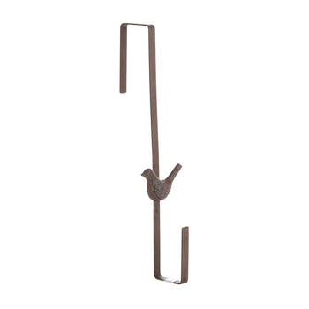 Esschert Design Cast Iron Door Wreath Hanger Bird Home Decor 35.5 cm Brown