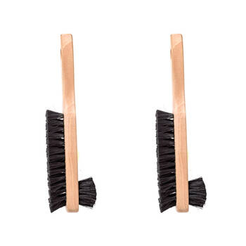2PK Esschert Design Wooden Boot Cleaning Hand Brush Shoe Scrubber 23.8cm Natural