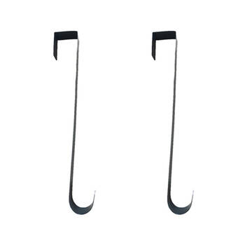 2PK Esschert Design Iron Door Wreath Hanger Plain Outdoor Decor 38.3 cm Black
