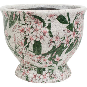 LVD Large Terracotta Decorative Planter Pot Urn 25.5x21cm Frangipani