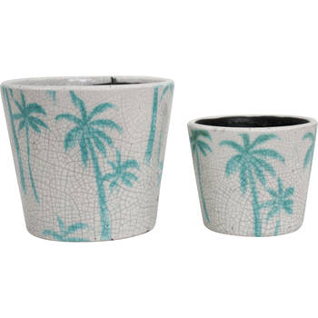 2pc LVD Terracotta Indoor Decorative Planter Pot Set 16x14cm/12x10cm Island