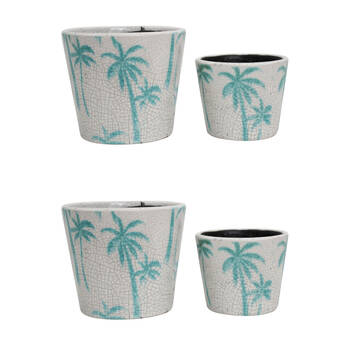 2x 2pc LVD Terracotta Indoor Decorative Planter Pot Set 16x14cm/12x10cm Island