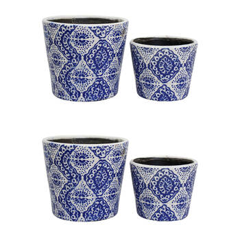 2x 2pc LVD Terracotta Indoor Decorative Planter Pot Set 16x14/12x10cm Sorrento