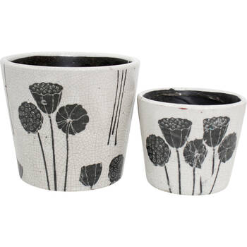 2pc LVD Terracotta Indoor Decorative Planter Pot Set 16x14cm/12x10cm Pods